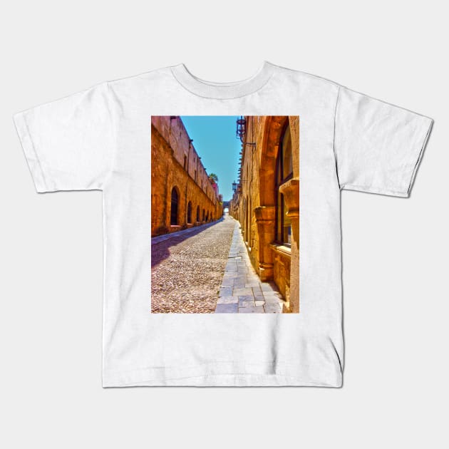 Cobbled street Kids T-Shirt by Shirasaya